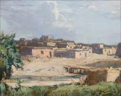 Carl Oscar, The Pueblo of the Zuni, Oil on canvas