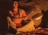 David Mann, Council Song, Oil on canvas