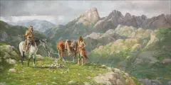 Jim Rey, Mountain Men, Oil on canvas