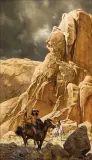 The Warriors of Canyon Land by Frank McCarthy, Oil on canvas, sold Apr 2021