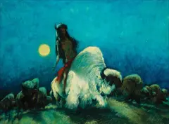 Paul Dyck, The White Buffalo Spirit Medicine, Oil on board