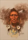 Harley Brown, Bull Plume Blackfoot, Pastel