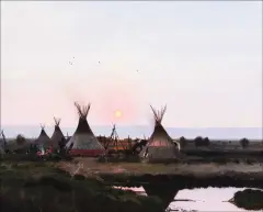 Nicholas Coleman, Dusk at Horse Camp, Oil on canvas