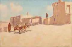 Warren Rollins, Pueblo, Oil on board