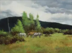 Lanford Monroe, Yampa Valley Spring, Oil on board