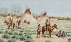 John Hauser, War Eagle’s Camp, Gouache