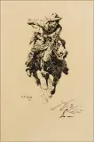 William Robinson Leigh, Stampede (study), Pen & Ink