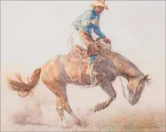 Tom Ryan, You Bet He’ll Buck, Pastel