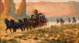 C. Michael Dudash, A Desert Dust Up, Oil on board