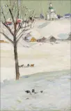 Leon Gaspard, Winter Visitors – Vitebsk, Oil on board