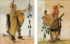 George Catlin, Tal-Lee & Ea’h-Pa-Ko-Ia’s-Kuk, Watercolor on paper