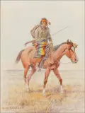 Olaf Carl Seltzer, Indian on Horseback, Watercolor