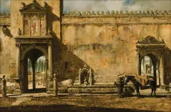 Donald Teague, Long Shadows, Oil on board