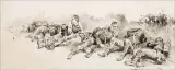 Frederic Remington, Halt by the Roadside OR The Story of a Thousand, Ink Wash