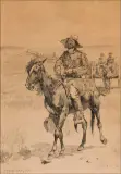 Frederic Remington, On the Way to the Platte, Ink Wash