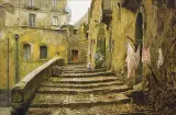 Clark Hulings, Blonde Girl – Sicily, Oil on canvas