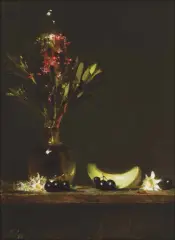 David Leffel, Green, Gold and Madder, Oil on canvas