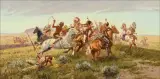 Joe Beeler, Medicine Whip’s Coup, Oil on canvas