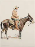 Frederic Remington, Army Packer & Calvary Officer, Lithograph