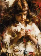 Ramon Kelley, Red Ribbon, Oil on board