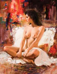 Collection of two paintings: Tina-1994; Tina by Howard Rogers, Charcoal, Oil on canvas, sold Apr 2022