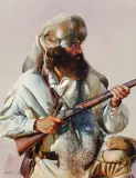 John Fawcett, Mountain Man, Watercolor