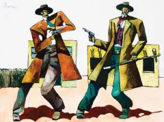 Thom Ross, Wyatt and Virgil Earp, Oil on canvas