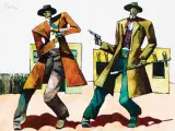 Thom Ross, Wyatt and Virgil Earp, Oil on canvas
