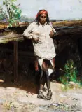 Cyrus Afsary, Tarahumara Indian, Oil on canvas