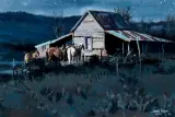 James Boren, Moonlight on the Bosque, Watercolor