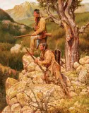 Steven Lang, Pecunni Hunters, Oil on canvas