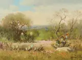 G. Harvey, Texas Hill Country, Oil on board