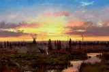 Michael Coleman, Indian Camp Sunset, Oil on board