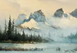 G. Harvey, In the Canadian Rockies, Oil on board
