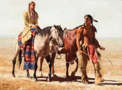 Spent Ponies by David Mann, Oil on canvas, sold Apr 2022