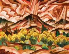 Tony Abeyta, Copper Valley, Chamise Blooms, Oil on canvas