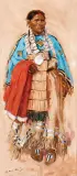 Ned Jacob, Standing Indian Woman, Oil on board