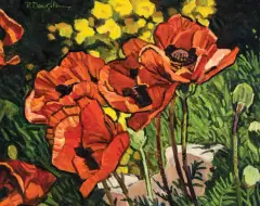 Robert Daughters, Poppy Garden, Oil on canvas