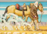 Tim Solliday, Tracking in the Dust, Gouache