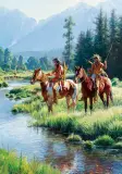Wolves at Blacktail by Martin Grelle, Oil on canvas, sold Apr 2022