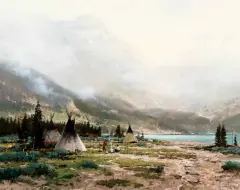 Thomas Kinkade, Land of Many Waters, Oil on canvas