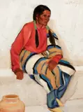 Ila Mae McAfee, Interior Portrait, Oil on board