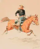 Frederic Remington, A Calvary Officer, Lithograph
