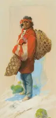 Gerald Cassidy, Indian Selling Baskets “Santiago Naranjo”, Mixed Media
