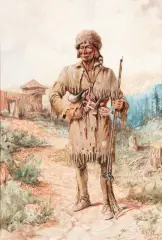 Edgar S. Paxson, Kit Carson, Watercolor