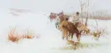 Tom Lovell, Study for Watering Horses (Study)
