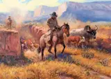 Joe Beeler, Gathering the Rough Country, Oil on canvas