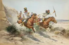Herman Hansen, Renegade Apaches, Watercolor
