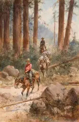 Herman Hansen, Pack Train, Watercolor