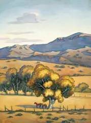 Olive Pastures by Howard Post, Oil on canvas, sold Apr 2022